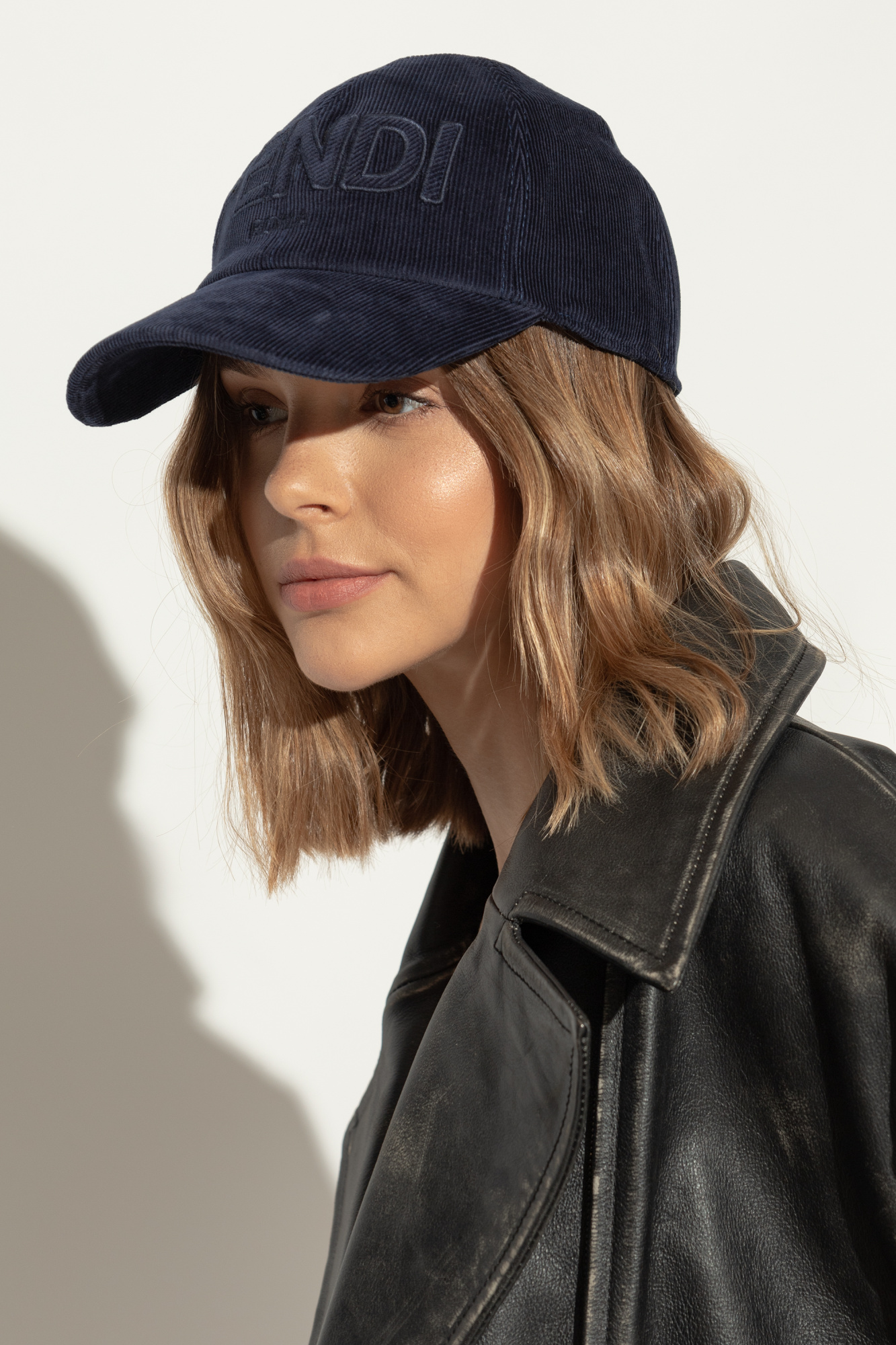 Navy blue Corduroy cap Fendi - Vitkac AS